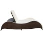 Tumbona doble con cojín de ratán sintético marrón de , Tumbonas - Ref: Foro24-41976, Precio: 403,43 €, Descuento: %