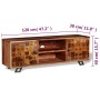 Mueble de TV de madera maciza de sheesham 120x30x40 cm de , Muebles TV - Ref: Foro24-243965, Precio: 228,34 €, Descuento: %