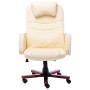 Silla de oficina de cuero sintético crema de , Sillas de oficina - Ref: Foro24-20378, Precio: 250,14 €, Descuento: %