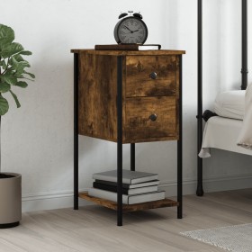 Mesita de noche madera de ingeniería roble ahumado 32x42x70 cm de , Mesitas de noche - Ref: Foro24-826097, Precio: 50,80 €, D...