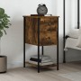 Mesita de noche madera de ingeniería roble ahumado 32x42x70 cm de , Mesitas de noche - Ref: Foro24-826097, Precio: 50,80 €, D...