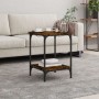 Mesa de centro madera de ingeniería roble ahumado 40x40x55 cm de , Mesas de centro - Ref: Foro24-832825, Precio: 37,66 €, Des...