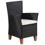 Set de comedor de jardín 9 pzas ratán sintético negro y marrón de , Conjuntos de jardín - Ref: Foro24-44102, Precio: 677,13 €...