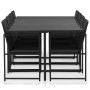 Set comedor de jardín 9 piezas y cojines ratán sintético negro de , Conjuntos de jardín - Ref: Foro24-44445, Precio: 706,07 €...