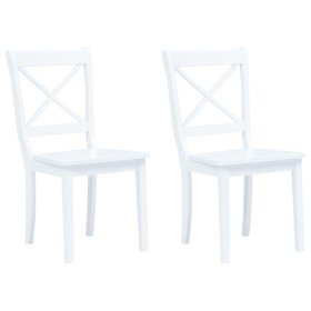 Sillas de comedor 2 unidades madera maciza de caucho blanco en Sillas de comedor | Comprar online en Foru.es