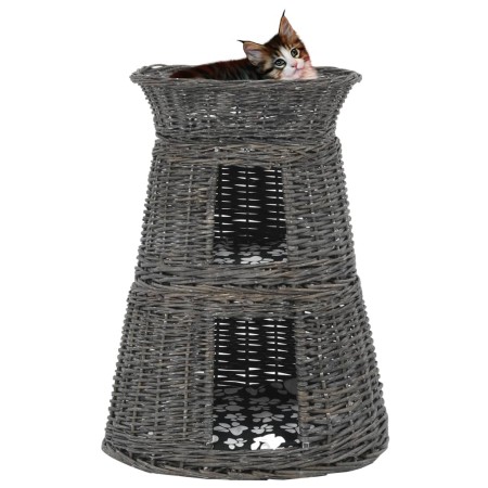 Cestas de gatos 3 uds con cojines sauce natural gris 47x34x60cm de , Mobiliario para gatos - Ref: Foro24-170772, Precio: 94,3...