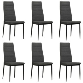 Sillas de comedor 6 unidades tela gris oscuro de , Sillas de comedor - Ref: Foro24-275379, Precio: 225,93 €, Descuento: %