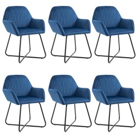 Sillas de comedor 6 unidades terciopelo azul de , Sillas de comedor - Ref: Foro24-277006, Precio: 743,06 €, Descuento: %