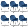 Sillas de comedor 6 unidades terciopelo azul de , Sillas de comedor - Ref: Foro24-277006, Precio: 743,06 €, Descuento: %