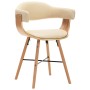 Sillas de comedor 4 uds cuero sintético y madera curvada crema de , Sillas de comedor - Ref: Foro24-279497, Precio: 602,58 €,...