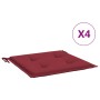 Cojines silla de jardín 4 uds tela Oxford rojo tinto 50x50x3 cm de , Cojines para sillas y sofás - Ref: Foro24-314057, Precio...