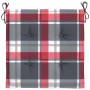 Cojines de silla de jardín 4 uds tela a cuadros rojo 50x50x3 cm de , Cojines para sillas y sofás - Ref: Foro24-314069, Precio...
