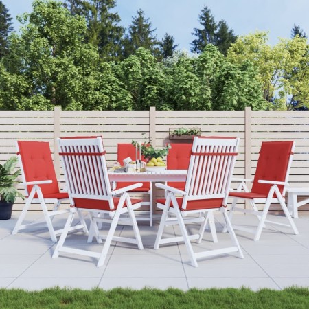 Cojín silla de jardín respaldo alto 6 uds tela rojo 120x50x3 cm de , Cojines para sillas y sofás - Ref: Foro24-314110, Precio...