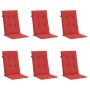 Cojín silla de jardín respaldo alto 6 uds tela rojo 120x50x3 cm de , Cojines para sillas y sofás - Ref: Foro24-314110, Precio...