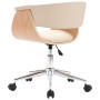 Silla de comedor giratoria madera curvada cuero sintético crema de , Sillas de comedor - Ref: Foro24-287399, Precio: 204,44 €...