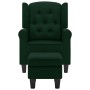 Sillón con reposapiés tela verde oscuro de , Sillones - Ref: Foro24-320157, Precio: 308,39 €, Descuento: %