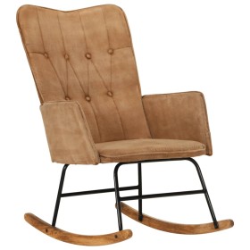 Silla mecedora de lona vintage marrón de , Mecedoras - Ref: Foro24-339684, Precio: 130,98 €, Descuento: %