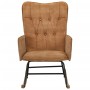 Silla mecedora de lona vintage marrón de , Mecedoras - Ref: Foro24-339684, Precio: 130,98 €, Descuento: %