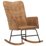 Silla mecedora de lona vintage marrón de , Mecedoras - Ref: Foro24-339684, Precio: 130,98 €, Descuento: %