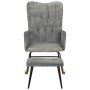 Mecedora con taburete lona vintage gris de , Mecedoras - Ref: Foro24-339701, Precio: 114,12 €, Descuento: %