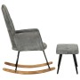 Mecedora con taburete lona vintage gris de , Mecedoras - Ref: Foro24-339701, Precio: 114,12 €, Descuento: %
