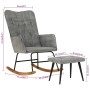 Mecedora con taburete lona vintage gris de , Mecedoras - Ref: Foro24-339701, Precio: 114,12 €, Descuento: %