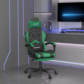 Silla gaming giratoria y reposapiés cuero sintético negro verde de , Sillones para videojuegos - Ref: Foro24-349606, Precio: ...