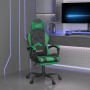 Silla gaming giratoria y reposapiés cuero sintético negro verde de , Sillones para videojuegos - Ref: Foro24-349606, Precio: ...