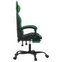Silla gaming giratoria y reposapiés cuero sintético negro verde de , Sillones para videojuegos - Ref: Foro24-349606, Precio: ...