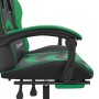 Silla gaming giratoria y reposapiés cuero sintético negro verde de , Sillones para videojuegos - Ref: Foro24-349606, Precio: ...