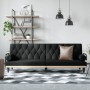 Sofá cama con reposabrazos tela negro de , Sofás - Ref: Foro24-351939, Precio: 281,28 €, Descuento: %