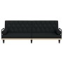 Sofá cama con reposabrazos tela negro de , Sofás - Ref: Foro24-351939, Precio: 281,28 €, Descuento: %