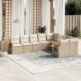 Set de sofás de jardín 9 pzas con cojines ratán sintético beige en Conjuntos de jardín | Comprar online en Foru.es