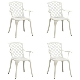 Sillas de jardín 4 unidades aluminio fundido blanco de vidaXL, Sillas de jardín - Ref: Foro24-315575, Precio: 512,34 €, Descu...