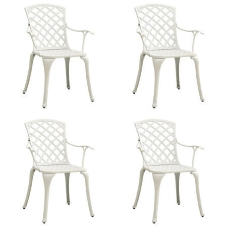 Sillas de jardín 4 unidades aluminio fundido blanco de vidaXL, Sillas de jardín - Ref: Foro24-315575, Precio: 512,34 €, Descu...