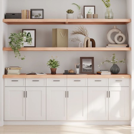 Estante de pared madera maciza roble sin tratar 220x60x(2-6) cm de , Estantes y estanterías - Ref: Foro24-363619, Precio: 173...