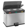 EKO Cubo de basura de pedal Rejoice 3x12 L plateado mate de , Contenedores de residuos - Ref: Foro24-440033, Precio: 114,93 €...