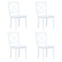 Sillas de comedor 4 unidades madera maciza de caucho blanco en Sillas de comedor | Comprar online en Foru.es