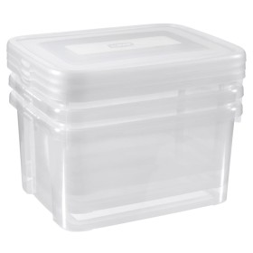 Curver Juego de cajas de almacenamiento Handy 3x25L transparente de , Cestas para almacenaje - Ref: Foro24-443853, Precio: 42...
