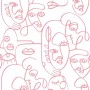 Noordwand Papel pintado Friends&Coffee Line Art Faces blanco y rosa de , Papel pintado - Ref: Foro24-444843, Precio: 31,69 €,...