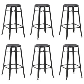 Taburetes de cocina 6 unidades acero negro de , Taburetes de cocina - Ref: Foro24-3054559, Precio: 468,74 €, Descuento: %