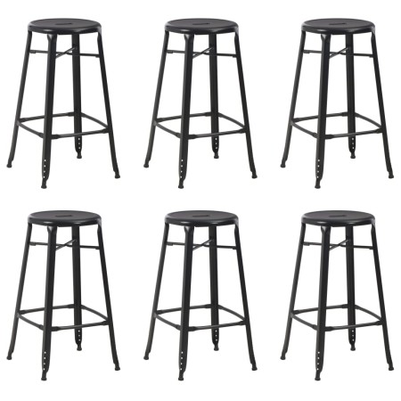 Taburetes de cocina 6 unidades acero negro de , Taburetes de cocina - Ref: Foro24-3054559, Precio: 468,74 €, Descuento: %