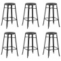 Taburetes de cocina 6 unidades acero negro de , Taburetes de cocina - Ref: Foro24-3054559, Precio: 468,74 €, Descuento: %