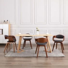 Sillas de comedor 4 unidades madera curvada y tela gris de , Sillas de comedor - Ref: Foro24-3054820, Precio: 708,85 €, Descu...
