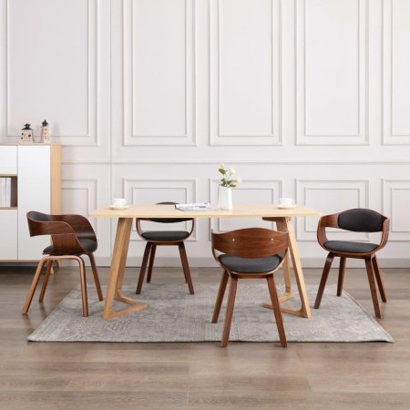 Sillas de comedor 4 unidades madera curvada y tela gris de , Sillas de comedor - Ref: Foro24-3054820, Precio: 708,85 €, Descu...
