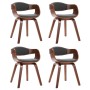 Sillas de comedor 4 unidades madera curvada y tela gris de , Sillas de comedor - Ref: Foro24-3054820, Precio: 708,85 €, Descu...