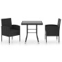 Juego de comedor para jardín 3 piezas ratán sintético negro de , Conjuntos de jardín - Ref: Foro24-3059411, Precio: 220,56 €,...