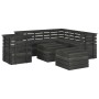 Muebles palets de jardín 8 pzas madera maciza pino gris oscuro de , Conjuntos de jardín - Ref: Foro24-3063760, Precio: 556,61...