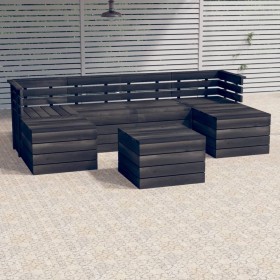 Muebles palets de jardín 7 pzas madera maciza pino gris oscuro de , Conjuntos de jardín - Ref: Foro24-3063755, Precio: 417,66...