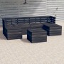 Muebles palets de jardín 7 pzas madera maciza pino gris oscuro de , Conjuntos de jardín - Ref: Foro24-3063755, Precio: 417,66...